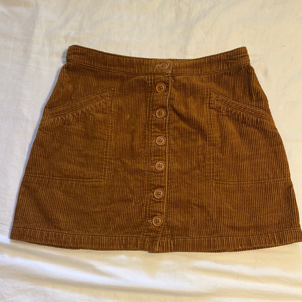 Marine Layer Brown Corduroy A-Line Skirt